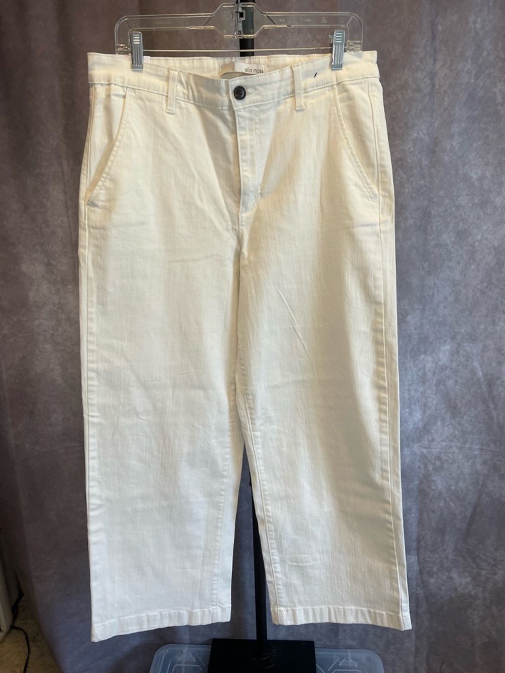 Ella Moss Women’s Cream Wide Leg Cropped Jeans NWT
